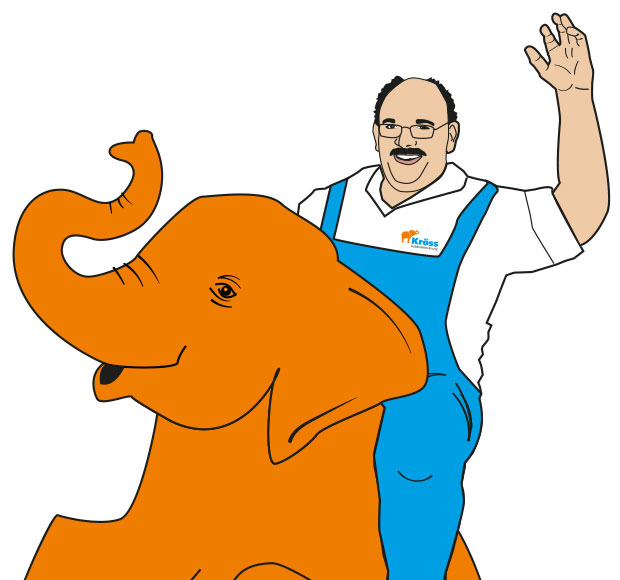 Willi Kröss der Trocknungspezialist mit Markenzeichen "Elefant"